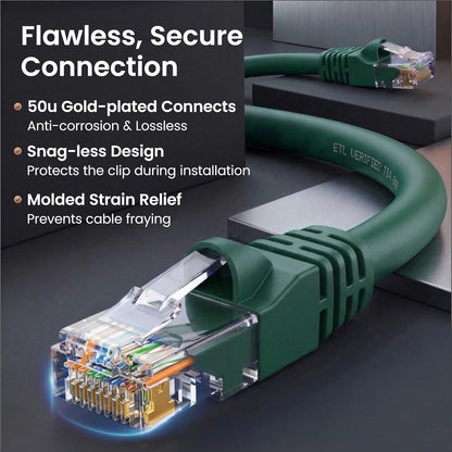 Cat 6 Ethernet Patch Cable 10 Ft Green (10 Pack) Cat6 Patch Cables 10Ft Green/Ethernet Patch Cable, 10Gbps 550Mhz 24AWG Pure Copper, Snagless, Gold Plated RJ45 for Router, Server, Router, PC